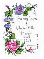 janlynn 21-1747 wedding floral cross stitch 🌸 kit: create a stunning 5 by 7-inch mini masterpiece! logo