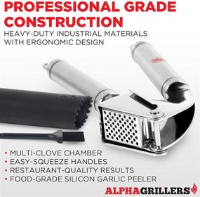 img 2 attached to Alpha Grillers Stainless Steel Garlic Press: Rust-Proof, Easy-Squeeze Mincer 🧄 with Silicone Roller Peeler - Dishwasher Safe & Easy to Clean