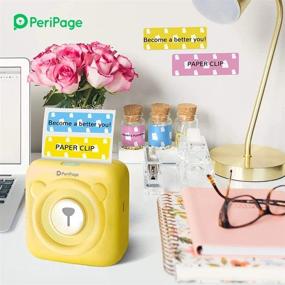 img 1 attached to PeriPage Mini Portable Paper Photo Printer: 58mm Thermal Printing, Wireless Bluetooth, Android iOS Compatible (Yellow)