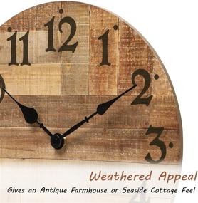 img 1 attached to NIKKY HOME Rustic Wooden Wall Clock - 12 Inch, Battery Operated, 🕰️ Silent Non-Ticking, Vintage Farmhouse Design, Home Decor for Kitchen, Living Room, Bedroom, Office