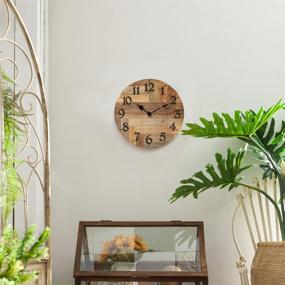 img 2 attached to NIKKY HOME Rustic Wooden Wall Clock - 12 Inch, Battery Operated, 🕰️ Silent Non-Ticking, Vintage Farmhouse Design, Home Decor for Kitchen, Living Room, Bedroom, Office