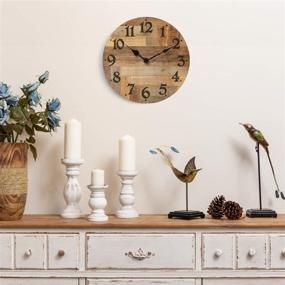 img 3 attached to NIKKY HOME Rustic Wooden Wall Clock - 12 Inch, Battery Operated, 🕰️ Silent Non-Ticking, Vintage Farmhouse Design, Home Decor for Kitchen, Living Room, Bedroom, Office