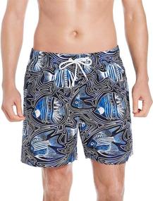 img 3 attached to QRANSS Mens Swim Trunks: Compression Liner, Quick Dry 5.5'' Swimwear Shorts with Boxer Brief Lining - Ultimate Comfort for Swimming