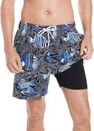 qranss mens swim trunks: compression liner, quick dry 5.5'' swimwear shorts with boxer brief lining - ultimate comfort for swimming logo