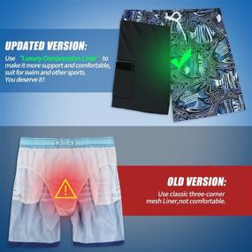 img 1 attached to QRANSS Mens Swim Trunks: Compression Liner, Quick Dry 5.5'' Swimwear Shorts with Boxer Brief Lining - Ultimate Comfort for Swimming