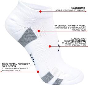 img 4 attached to 🧦 KONY Women's 6 Pairs Thick Cotton Cushioned Low Cut Ankle Athletic Socks with Air-cross Mesh - Size 6-9, No Show Running Socks for Maximum Comfort