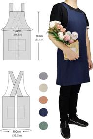 img 1 attached to Cotton/Linen Japanese Inspired Cross-Back Pinafore Apron Dress
