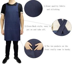 img 3 attached to Cotton/Linen Japanese Inspired Cross-Back Pinafore Apron Dress