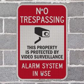 img 1 attached to 🚫 Reflective Trespassing Graphic Sign with SmartSign Intensity