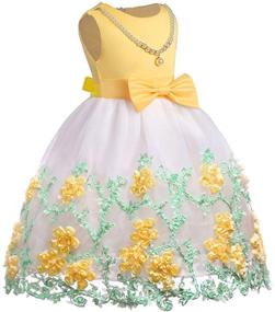 img 3 attached to 👗 Girls Christmas Embroidery Dress – NSSMWTTC Toddler Pageant Dresses for 2-9 Year Olds, with Necklace