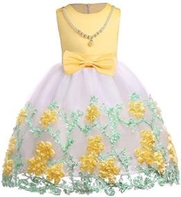 img 2 attached to 👗 Girls Christmas Embroidery Dress – NSSMWTTC Toddler Pageant Dresses for 2-9 Year Olds, with Necklace