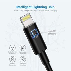 img 1 attached to 🔌 MFi сертифицированный кабель Lightning для iPhone - Novtech 3Pack 6FT USB кабель для зарядки iPhone 13 12 11 Pro XR Xs Max X 8Plus 7Plus 6S Plus 6 5S iPad и других устройств - черный