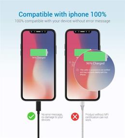 img 2 attached to 🔌 MFi сертифицированный кабель Lightning для iPhone - Novtech 3Pack 6FT USB кабель для зарядки iPhone 13 12 11 Pro XR Xs Max X 8Plus 7Plus 6S Plus 6 5S iPad и других устройств - черный