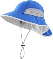 🧢 stay protected in style: connectyle kid's breathable uv sun protection beach hat with neck flap play hat logo