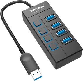 img 4 attached to 🔌 Wavlink 4 Port USB 3.0 Hub with Power Switches and LEDs: High-Speed Data Transfer for Mac, Laptop, Ultrabook, and Tablet PC