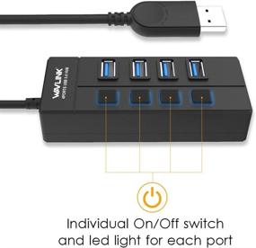 img 2 attached to 🔌 Wavlink 4 Port USB 3.0 Hub with Power Switches and LEDs: High-Speed Data Transfer for Mac, Laptop, Ultrabook, and Tablet PC