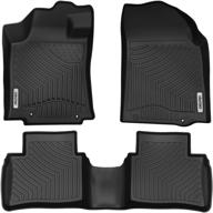 🏞️ enhanced tpe all-weather guard floor mats for 2014-2015 nissan altima / 2016-2020 nissan maxima, complete set includes front and rear row liners, in unique black logo