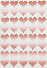 img 4 attached to Rose Gold Heart Shaped Stickers - 3/4 inch Royal Green Valentine's Stickers 🌹 for Party Favors, Goodie Bags, and Gift Boxes - 19 mm - Pack of 200