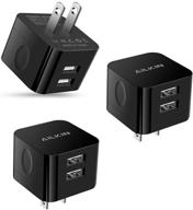 🔌 3pack wall chargers: fast dual port charging station for iphone 12, samsung galaxy s21, and more logo