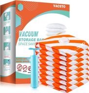 maximize storage space with vacsto vacuum storage bags (small) - 8 pack - ideal for clothes, comforters, and blankets - includes travel hand pump логотип