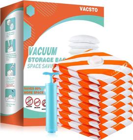 img 4 attached to Maximize Storage Space with VACSTO Vacuum Storage Bags (Small) - 8 Pack - Ideal for Clothes, Comforters, and Blankets - Includes Travel Hand Pump