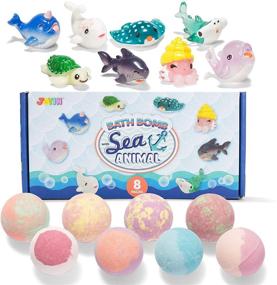 img 4 attached to 🛁 Joyin Kids Bath Bombs with Sea Animal Toys - 8 Pack Bubble Bath Fizzies with Surprise Toy Inside, Natural Essential Oil SPA Bath Bombs Set