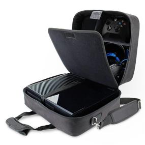 img 4 attached to 🎮 Xbox Carrying Case - USA GEAR Console Travel Bag for Xbox One and Xbox 360 with Water Resistant Exterior, Accessory Storage, and Compatibility for Controllers, Cables, Gaming Headsets - Black
