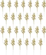 🎄 add sparkle to your holiday decorations with 26pcs christmas glitter berry stems in gold logo