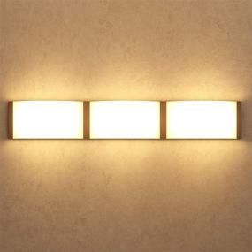 img 2 attached to 🛁 GetInLight IN-0404-3-SN-30: Dimmable LED Bathroom Vanity Light Fixture, 27 Inch, 26W, Soft White (3000K), Brushed Nickel, Frosted Glass - Modern Wall Sconce, ETL Listed, Damp Location Rated