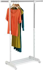 img 2 attached to Adjustable Expandable Garment Rack with Locking Wheels - Honey-Can-Do GAR-03265, 34 to 53-Inches, White/Chrome