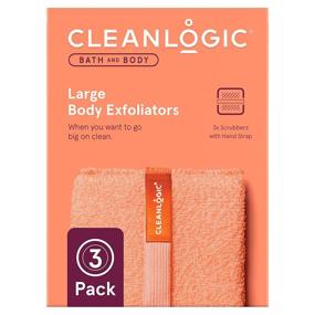 img 3 attached to 🧼 Large Exfoliating Body Scrubber Set - Cleanlogic Bath and Body, 3 Count, Assorted Colors