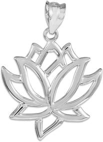 img 3 attached to Lotus Flower Pendant in 14k White Gold