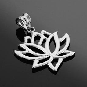 img 1 attached to Lotus Flower Pendant in 14k White Gold