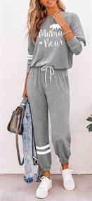 img 2 attached to 💃 ETCYY Women's Two Piece Sweatsuit Set Long Pant Pajamas Lounge Set Workout Track Suit Jumpsuits Romper