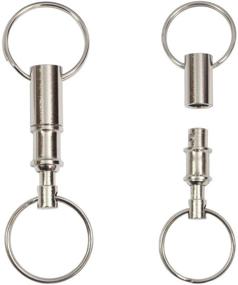 img 4 attached to Detachable Quick Release Key Rings - 2 Pack Double Spring Split Snap Lock Keychains for Easy Access - Convenient Accessory Gift