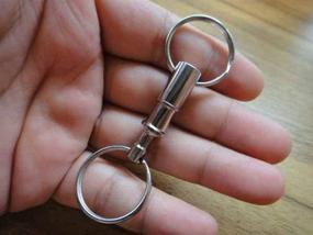 img 1 attached to Detachable Quick Release Key Rings - 2 Pack Double Spring Split Snap Lock Keychains for Easy Access - Convenient Accessory Gift