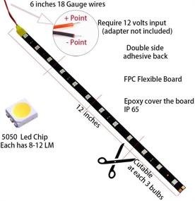 img 2 attached to 🔆 Pack of 6, 12 LED Strip Underbody Light with 6 inches wires for Motor - DC 12V Waterproof, Amber/Yellow