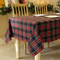 🎄 ruibao home christmas green plaid tablecloth for rectangle tables, 60x85 inch - 4 feet, yarn dyed polyester table cloth for holiday parties, dining, and banquets logo