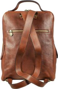 img 1 attached to Unisex Leather Backpack Rucksack for School and Everyday Use