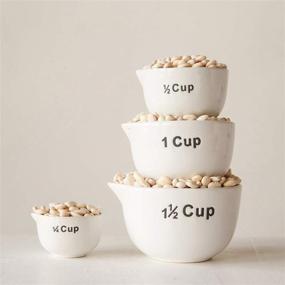 img 2 attached to 🥣 Creative Co-Op White Stoneware Measuring Cups Set: 4 Sizes of Stylish and Functional Kitchen Tools