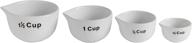 🥣 creative co-op white stoneware measuring cups set: 4 sizes of stylish and functional kitchen tools logo