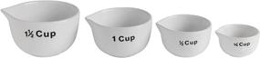 img 4 attached to 🥣 Creative Co-Op White Stoneware Measuring Cups Set: 4 Sizes of Stylish and Functional Kitchen Tools