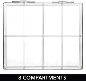 img 3 attached to 📐 mDesign Craft & Sewing Storage Cosmetic Organizer Box with Hinged Lid - Clear, 8 Divided Sections - Holds Craft, Sewing, Art Supplies