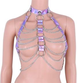 img 3 attached to Festival Leather Harness Clothes Choker Women's Jewelry for Body Jewelry