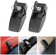 🔐 secure your wrangler jk jku with black anti-thief hood latches - 2 pieces for 2007-2017 wrangler jk jku hood catch - passenger and driver side logo