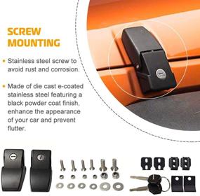 img 2 attached to 🔐 Secure Your Wrangler JK JKU with Black Anti-Thief Hood Latches - 2 Pieces for 2007-2017 Wrangler JK JKU Hood Catch - Passenger and Driver Side