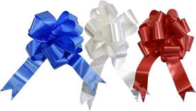 img 4 attached to 🎀 Pack of 3 Extra Large Patriotic Pull Bows! Available in 3 Classy Colors - Red, White, and Blue - Size: 10 inches