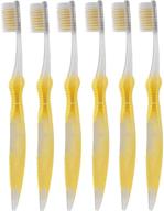 🪥 sofresh flossing toothbrush - adult size, color option available (pack of 6, yellow) logo