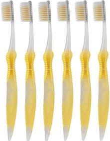 img 1 attached to 🪥 Sofresh Flossing Toothbrush - Adult Size, Color Option Available (Pack of 6, Yellow)