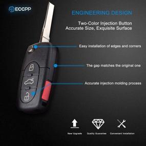 img 2 attached to 🔑 ECCPP Keyless Remote Shell CASE Uncut Replacement for Audi A4/A6/A8 Quattro 97-05